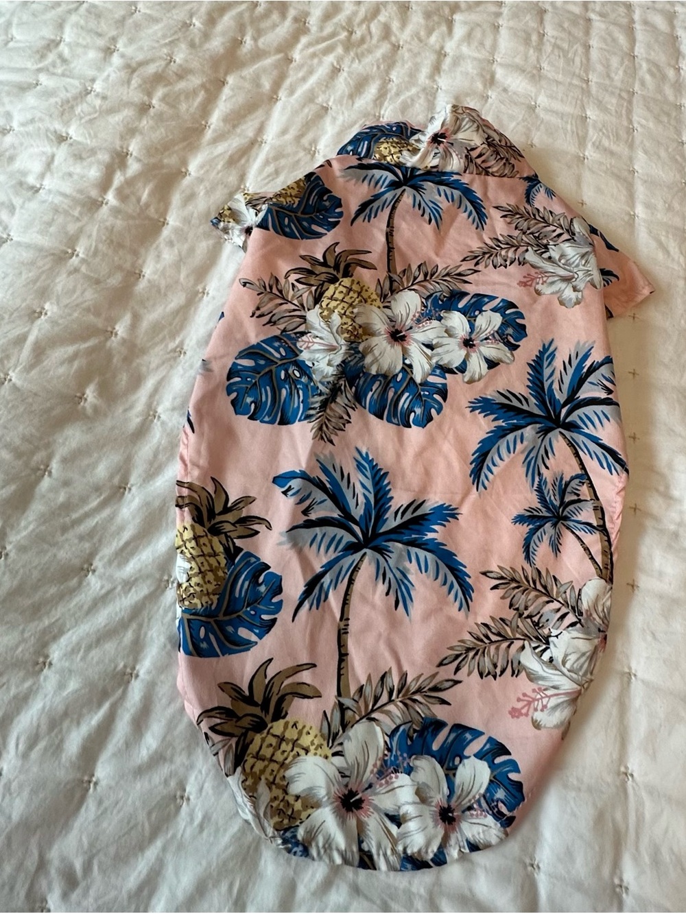 Tropical Pink Hawaiian Palm Print Shirt for Dog